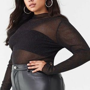 2/$10 Forever 21 Mesh Glitter Top